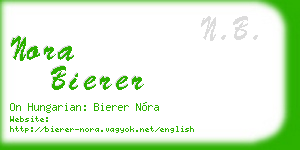 nora bierer business card